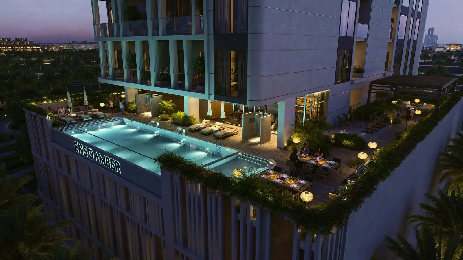 Podium Pools, Zen Garden and Gyms at Enso Amber