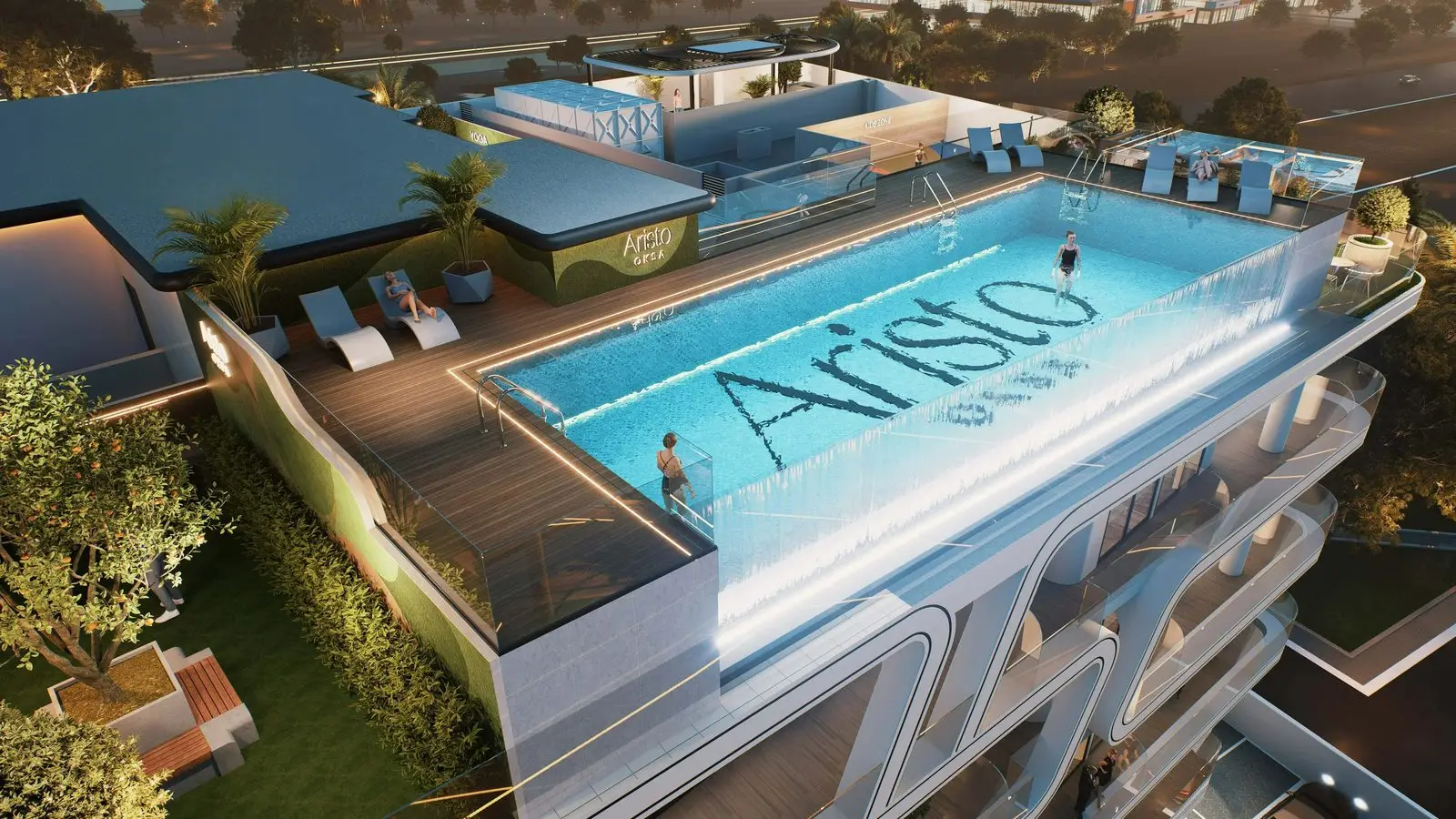 Rooftop Infinity Pool and Leisure at Aristo