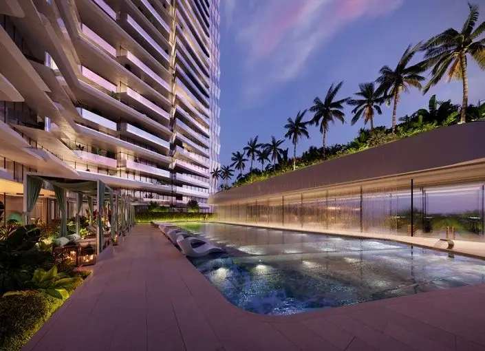 Pool Deck, Spa and Social Spaces at Eleve Jebel Ali