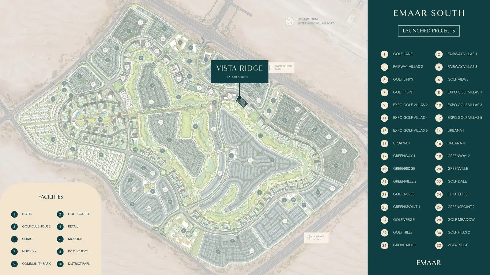Emaar South Location Near Al Maktoum Airport