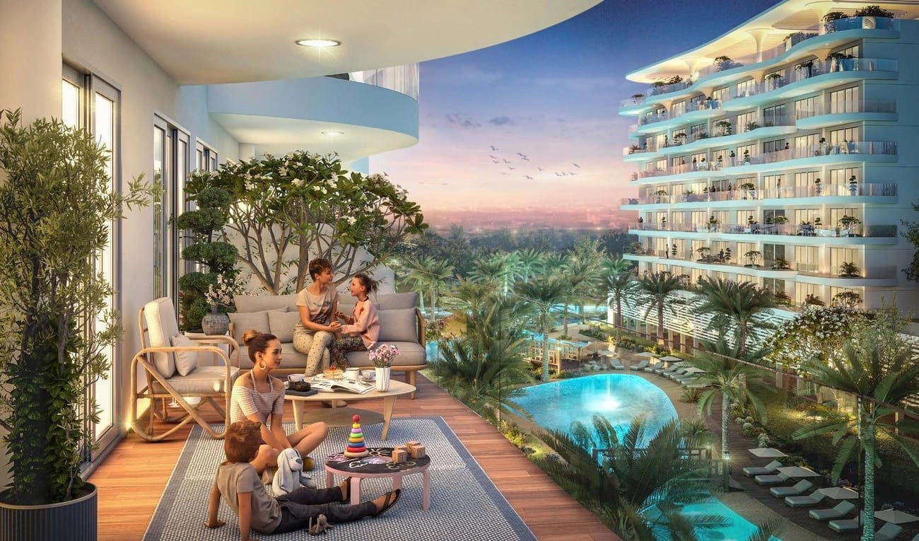 DAMAC Lagoons Views Phase 2 — Balcony Pool View | Profound Properties, Dubai