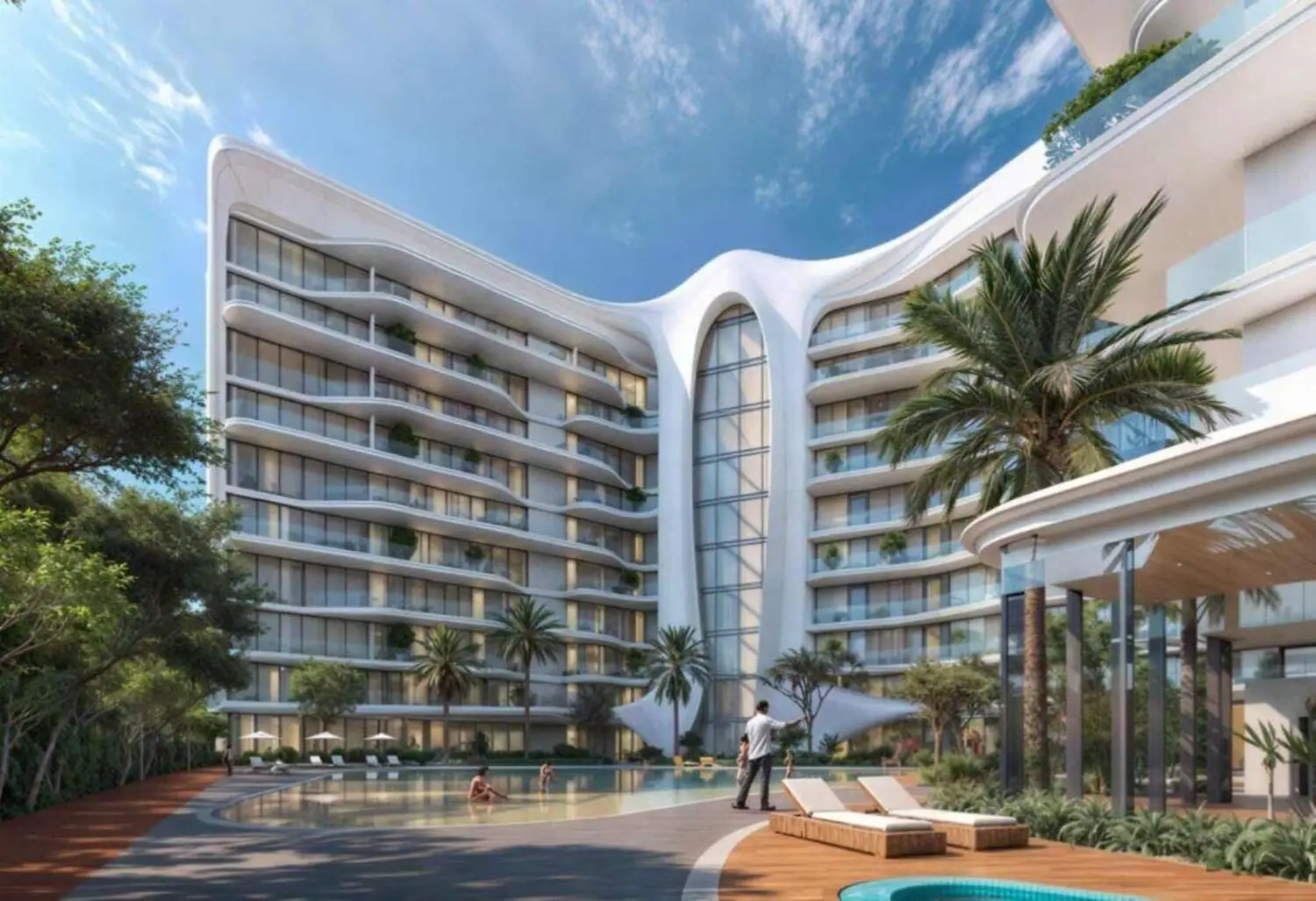 Pool Podium and Rooftop Courts at Beverly Grande