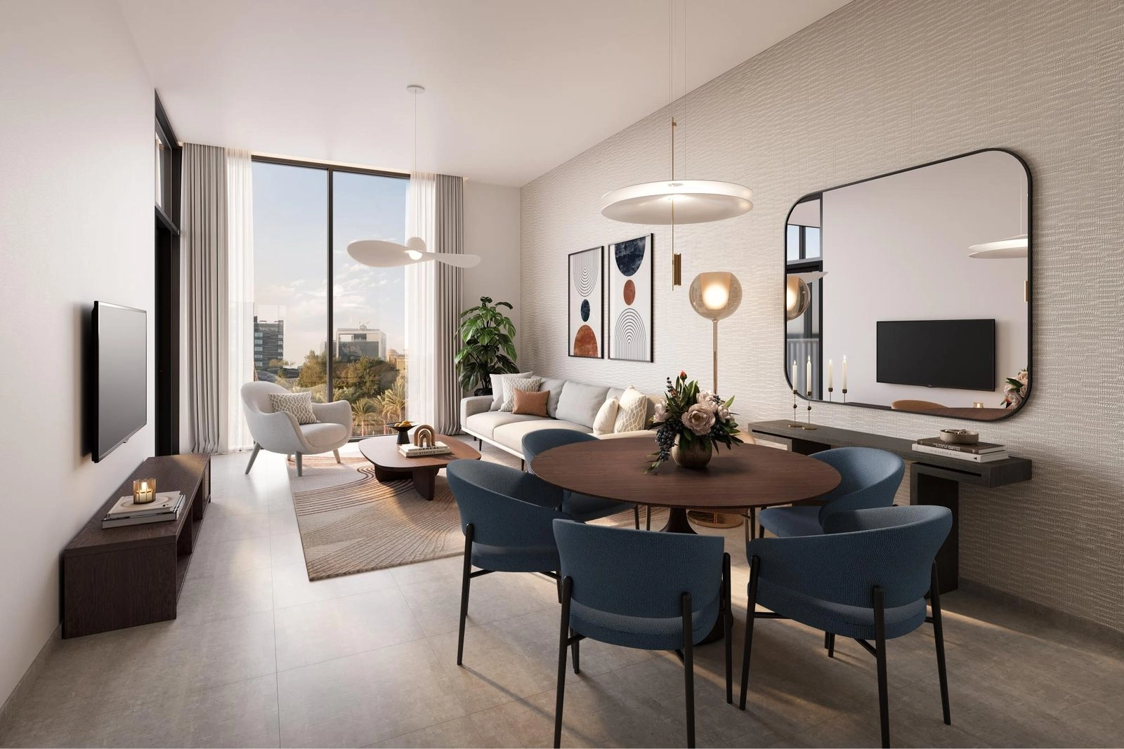 Lodge Residences — Living Room View | Profound Properties, Dubai