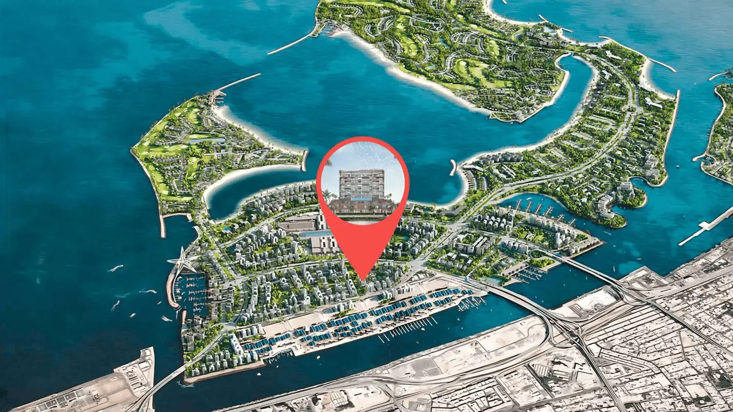 Dubai Islands Location and Drive Times to the City