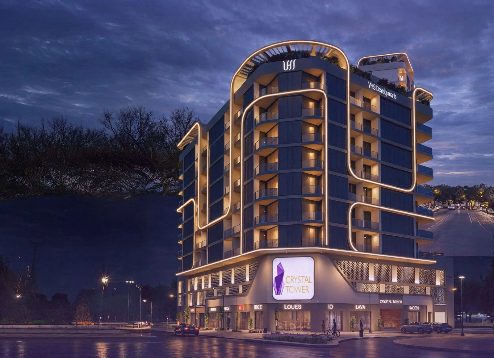 Crystal Tower — Street View | Profound Properties, Dubai