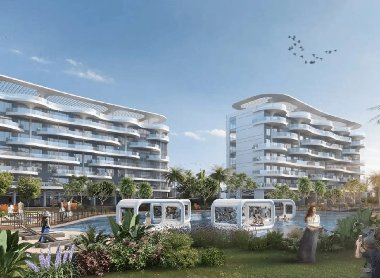 Pool Bar, Boho Lounge and Spa at DAMAC Lagoons Views