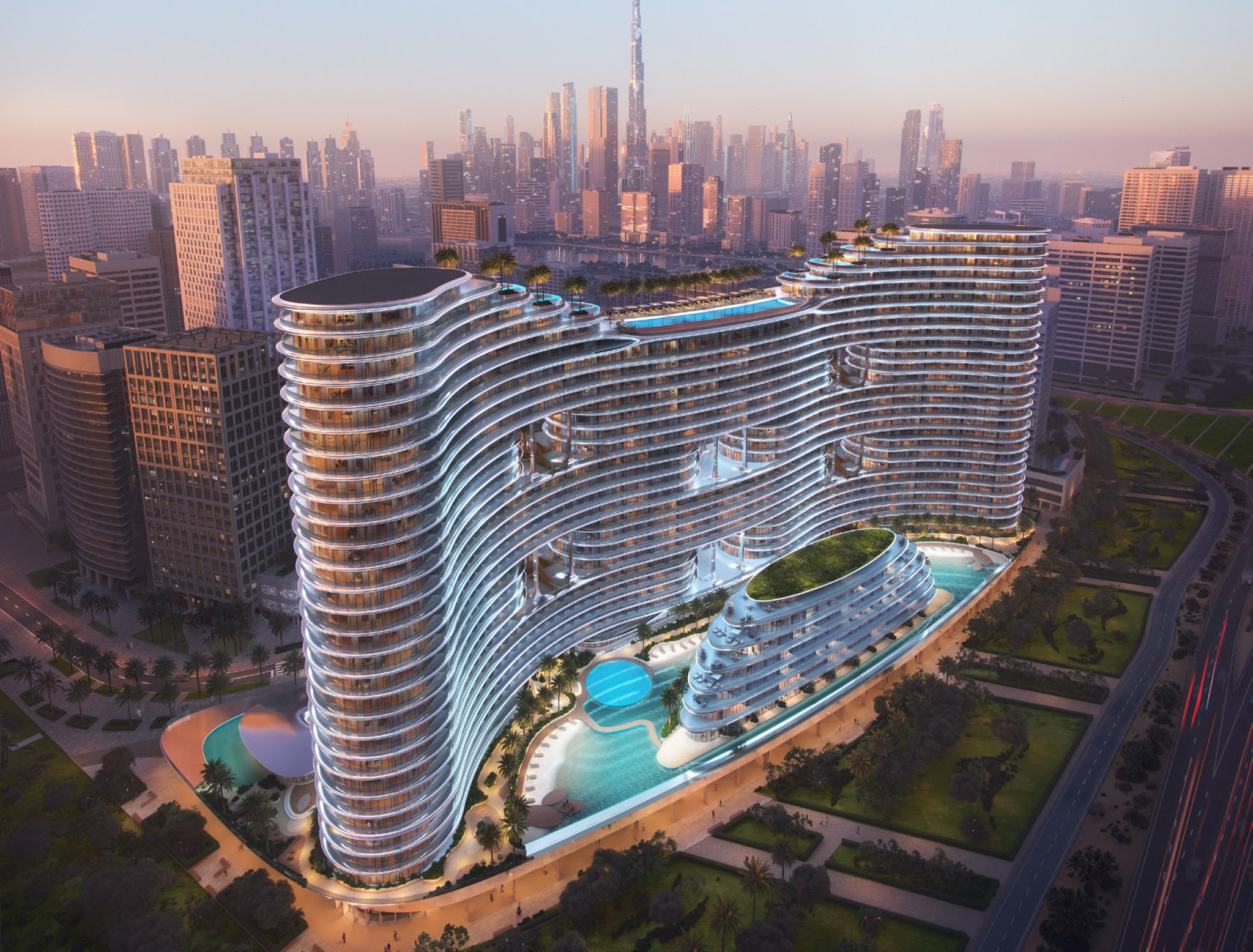🌊 Sculptural Statement in the Heart of Business Bay 