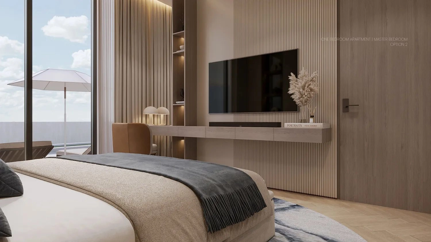 Meriden Beach Residences — Shaded Terrace | Profound Properties, Dubai