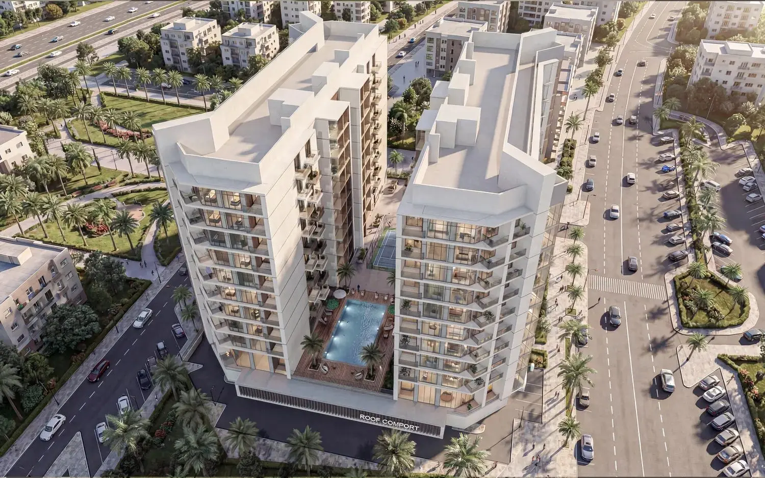 Pool Deck, Gym and Family Spaces in Dubailand