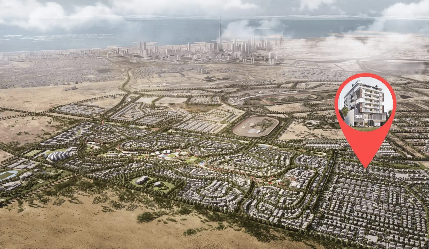 Nad Al Sheba Gardens Location and Key Drive Times