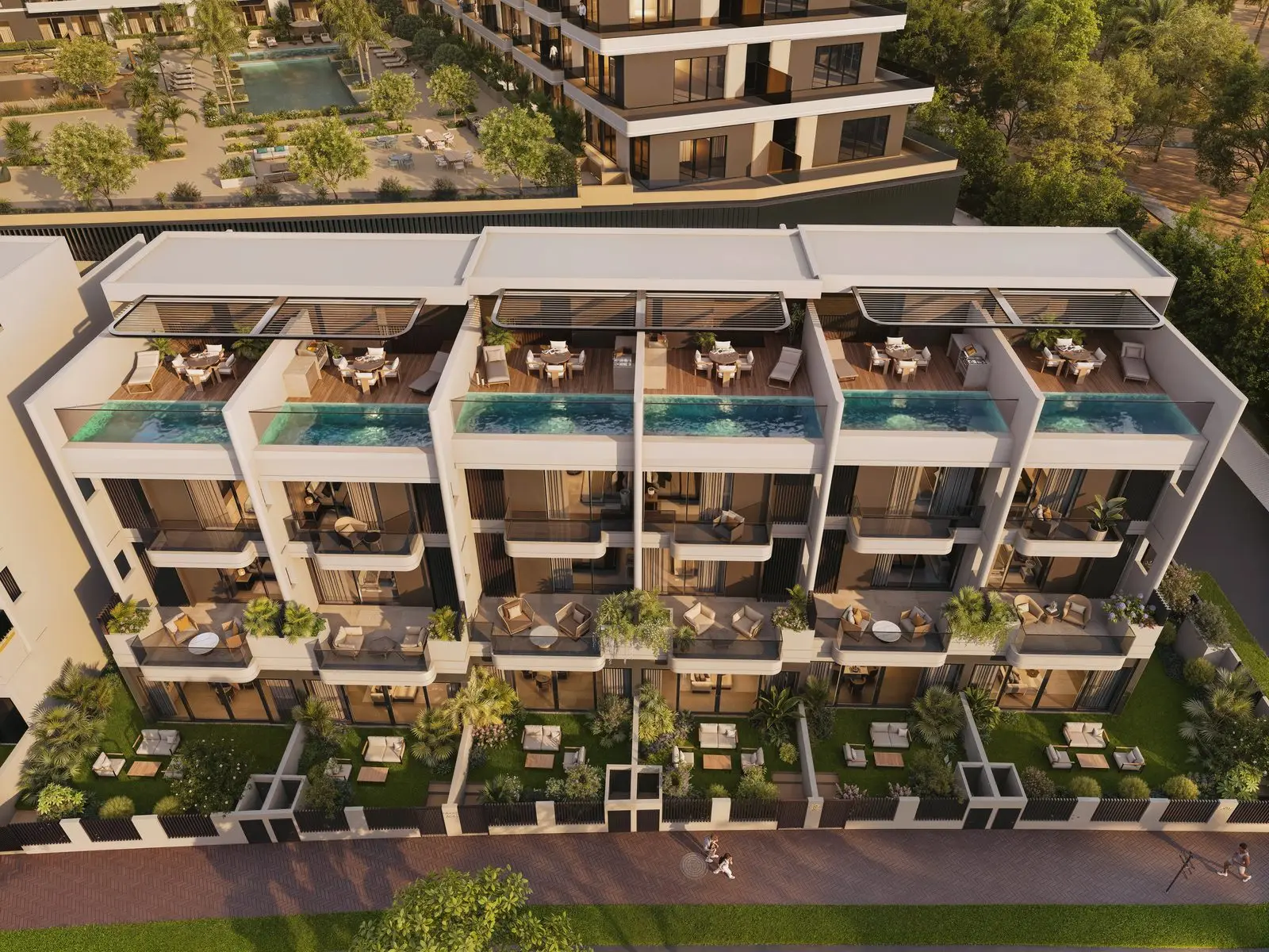 Shared Podium Amenities and Private Outdoor Space