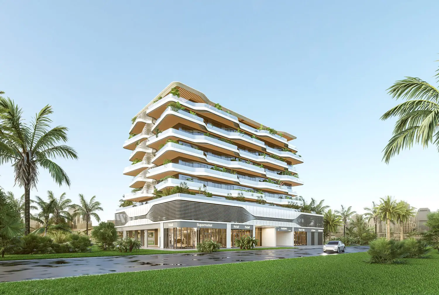 Low-Rise Dragonfly-Inspired Building on Dubai Islands