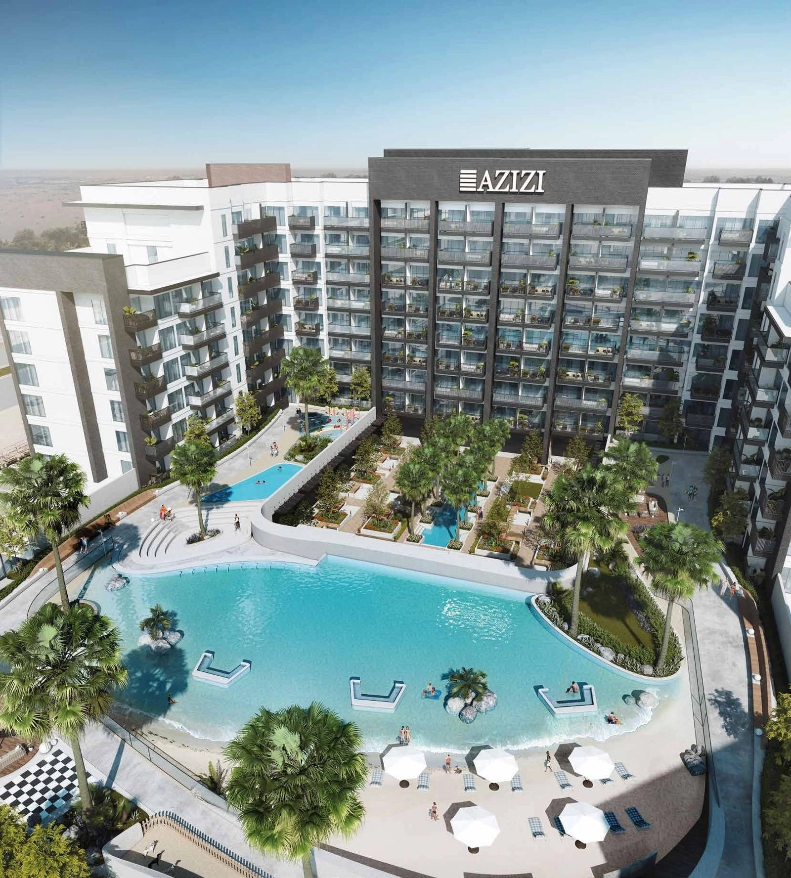Beach Oasis 1 and 2 — Pool View | Profound Properties, Dubai