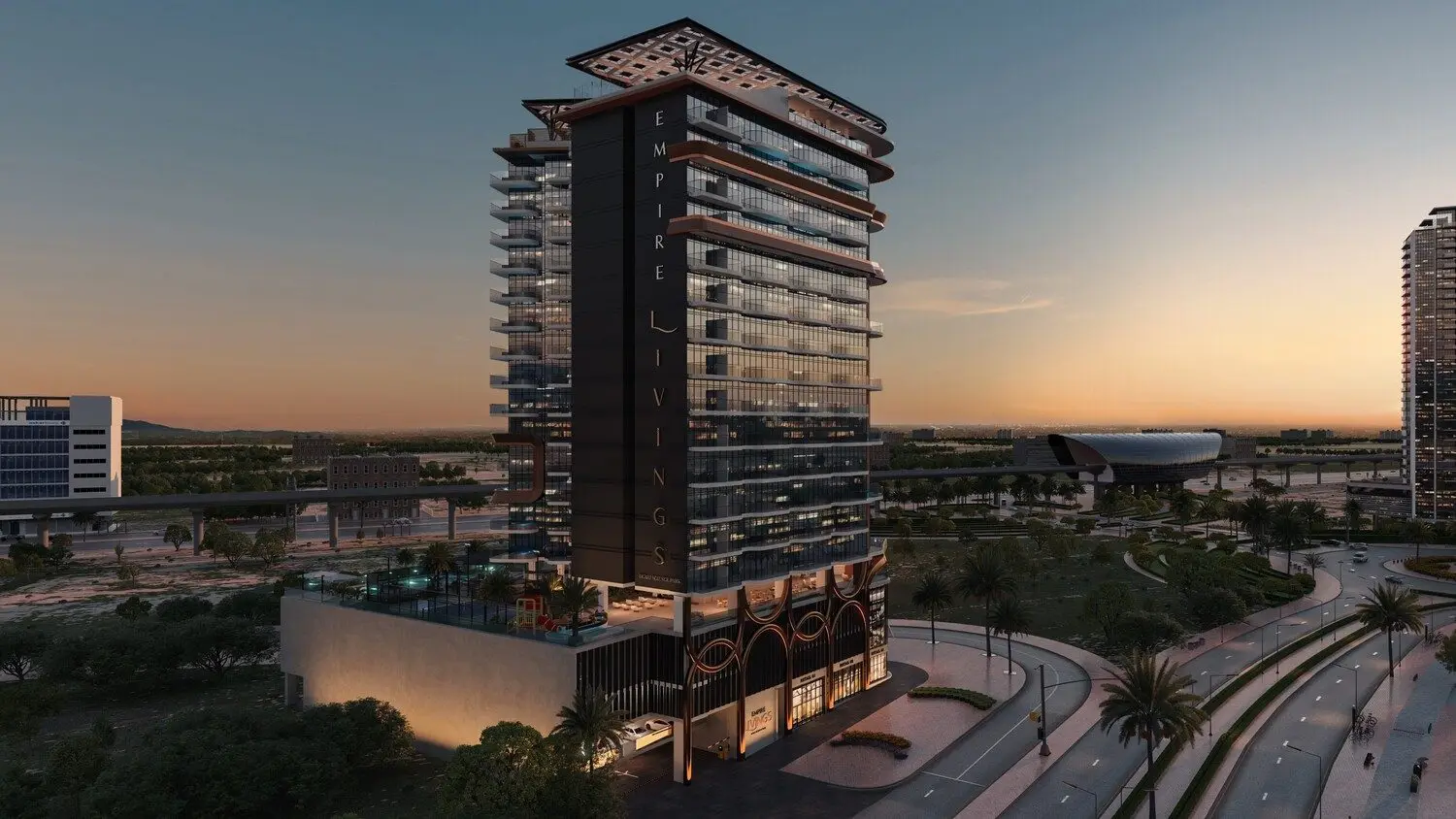 A Copper-Detailed Tower in Dubai Science Park