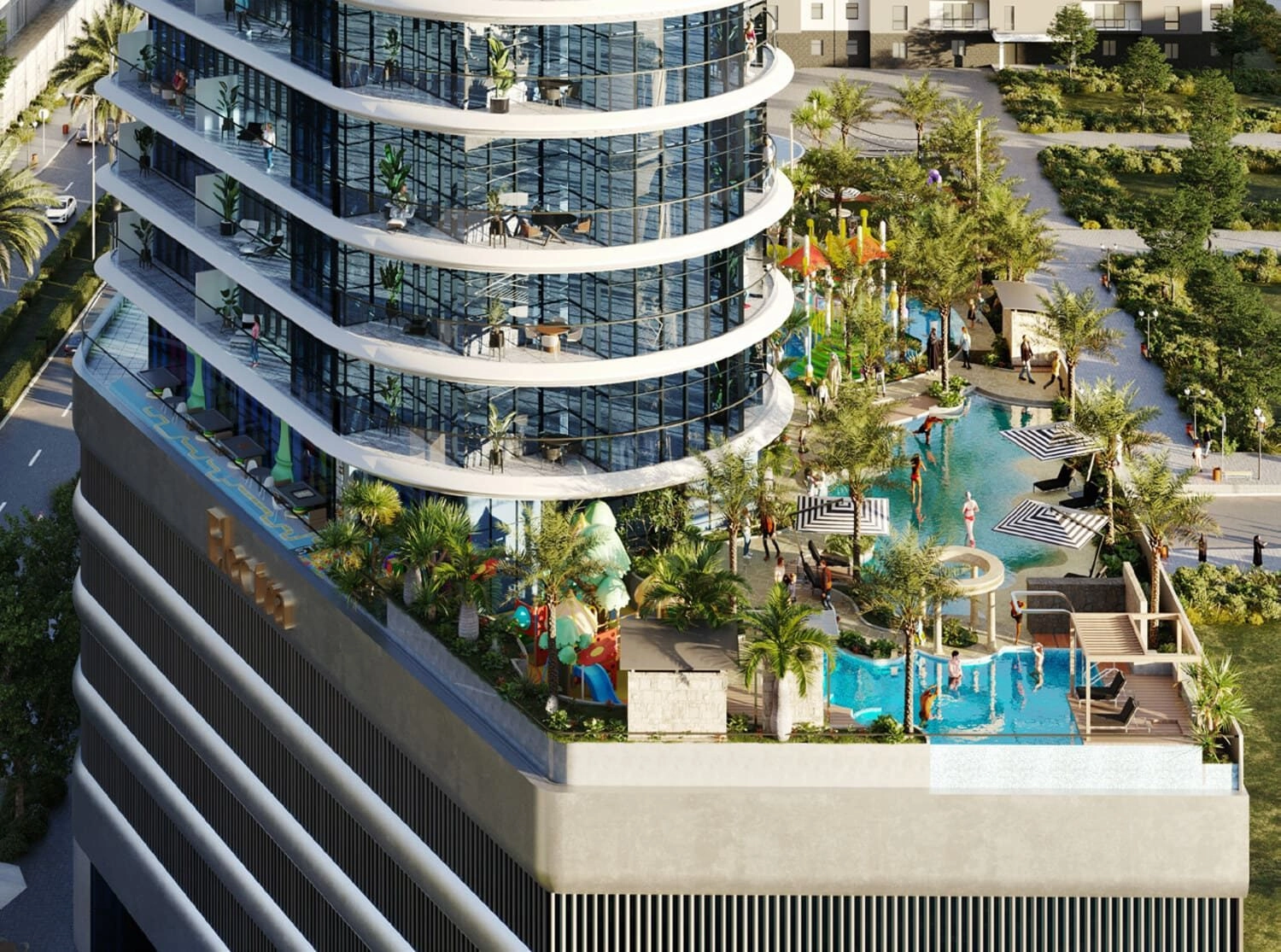 Electra — Podium Pool | Profound Properties, Dubai