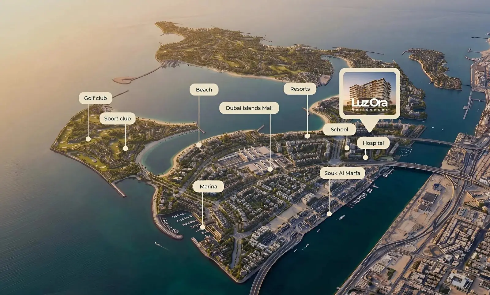 Dubai Islands Location Near Deira and the Airport