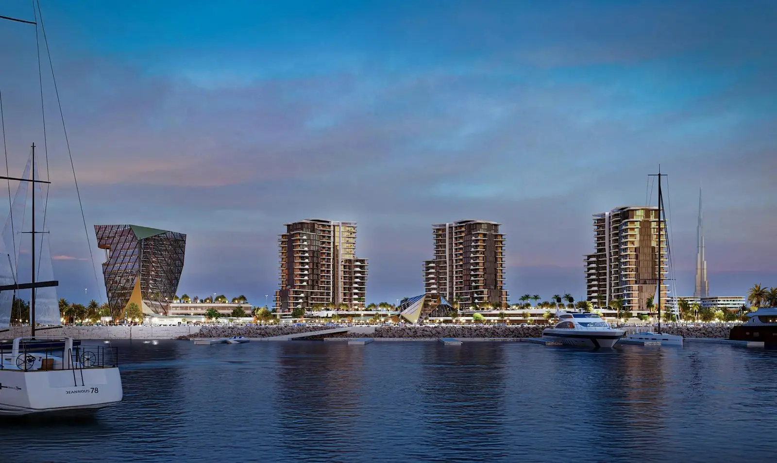Three Curved Residential Towers in Mina Rashid