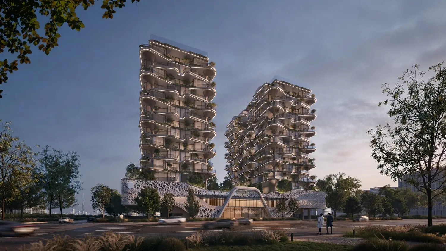 Twin Sea-View Towers on Dubai Islands by Fakhruddin