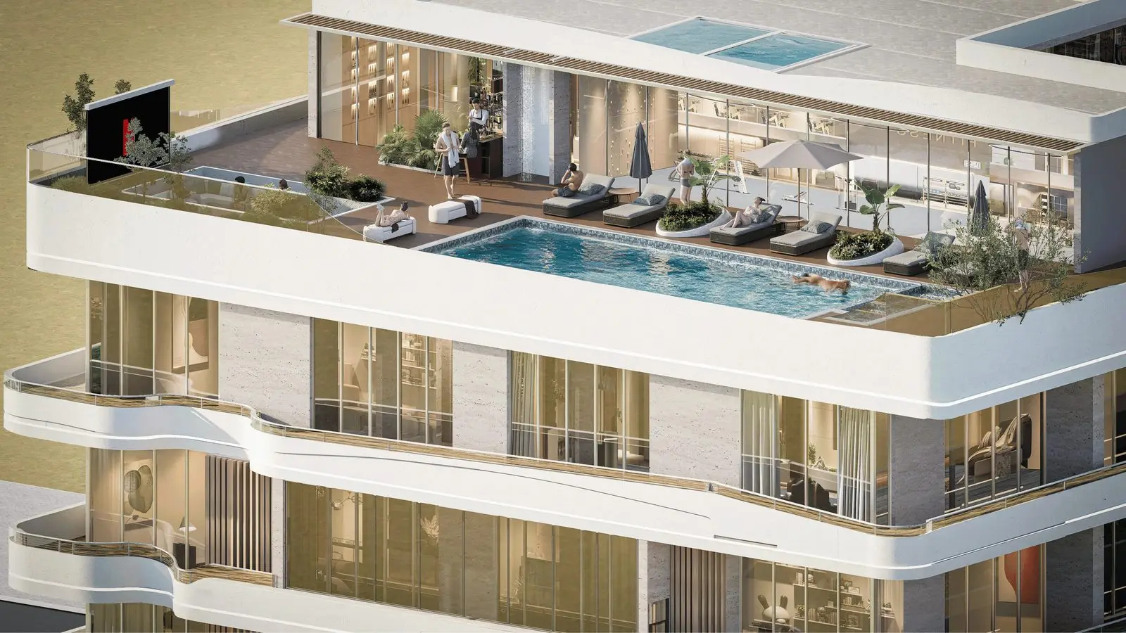 Rooftop Pool, Padel Court and Cinema at Noore