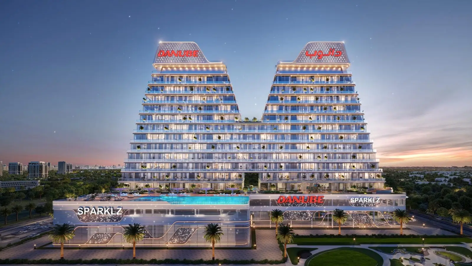 Twin-Peak Danube Residences in Al Furjan