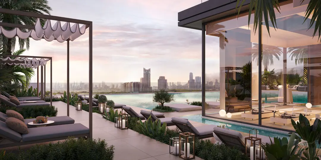 Riverton — Swimming Pools — Infinity Swimming Pool — amenity | Profound Properties, Dubai
