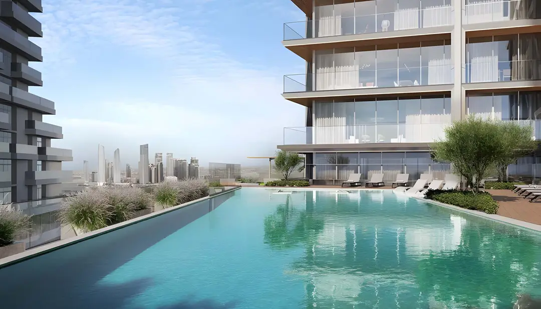 Binghatti Starlight — 游泳池 — 室外游泳池 — amenity | Profound Properties, Dubai
