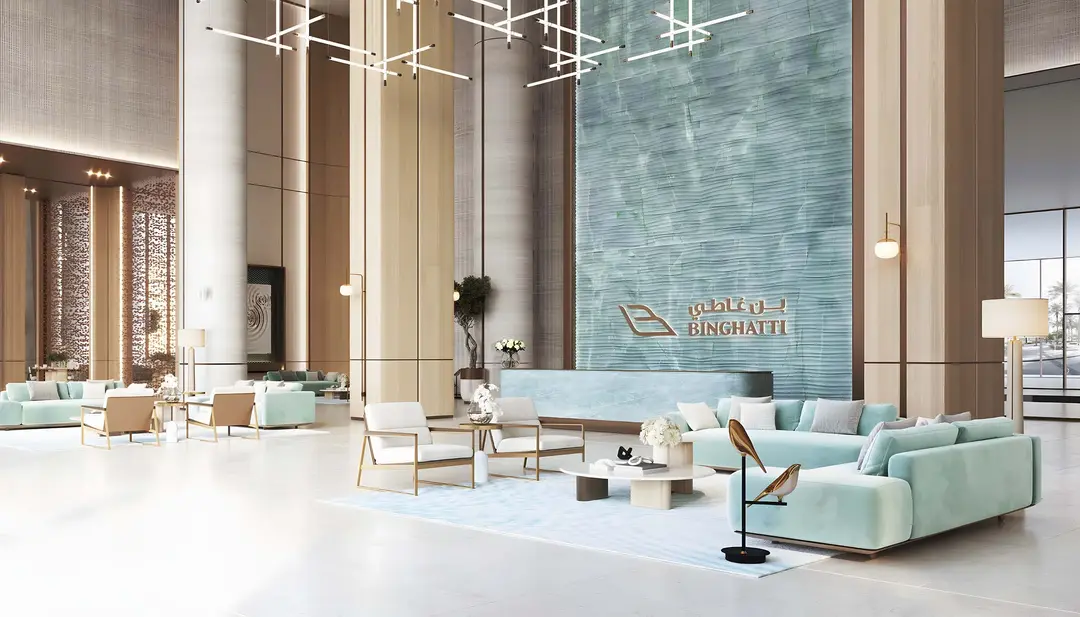 Binghatti Aquarise — Social & Event — Lounge Area — amenity | Profound Properties, Dubai
