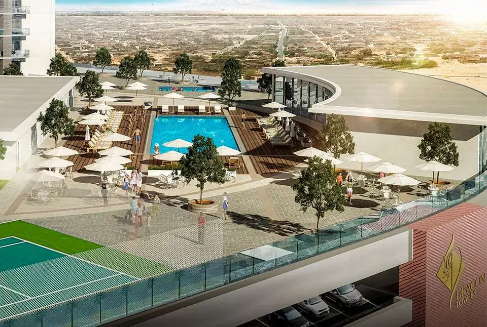 Dragon Towers — Sports — Tennis Court — amenity | Profound Properties, Dubai