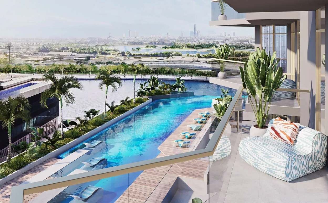 米索尼的城市绿洲 — Water view, City view | Profound Properties, Dubai