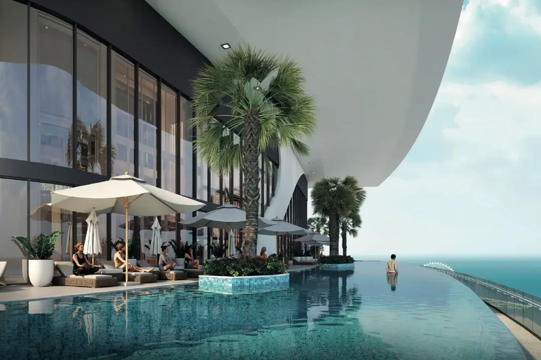 صوبه سيهافن تاور ب — مسبح — مسبح إنفينيتي — amenity | Profound Properties, Dubai
