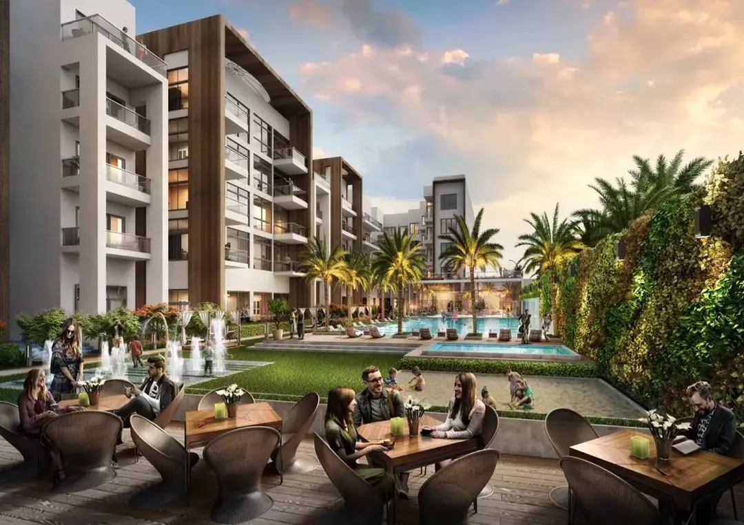 Pantheon Elysee 3 — Swimming Pools — Outdoor Swimming Pool — amenity | Profound Properties, Dubai