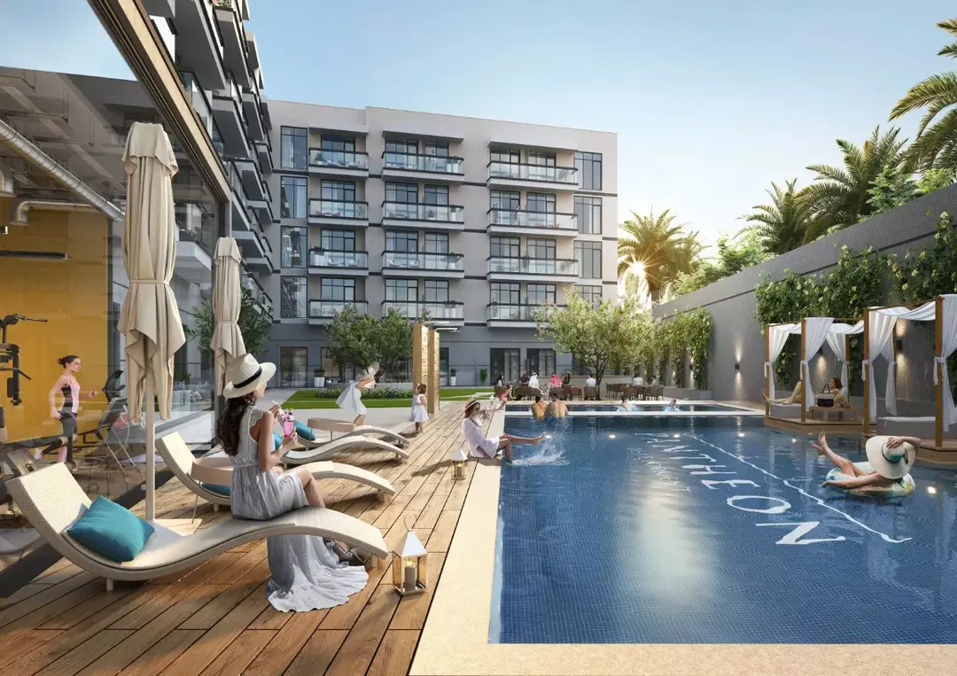 Pantheon Elysee 3 — Swimming Pools — Outdoor Swimming Pool — amenity | Profound Properties, Dubai