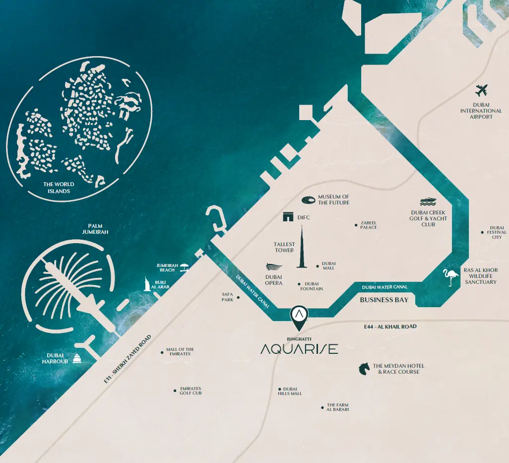Binghatti Aquarise — Master Plan Community | Profound Properties, Dubai